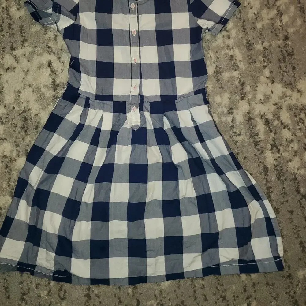 Carters Checkers Girls Dress || Blue n White sz8